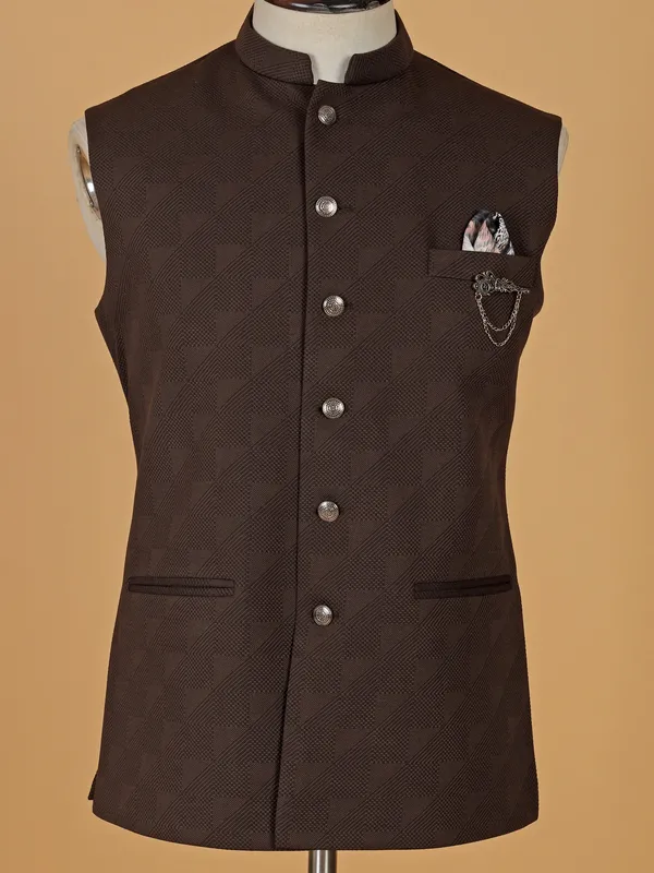 Classic brown texture waistcoat