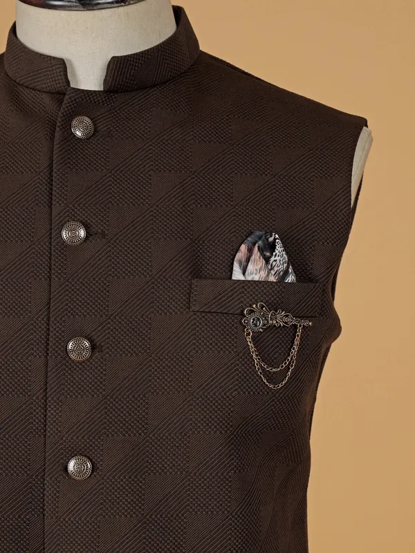Classic brown texture waistcoat