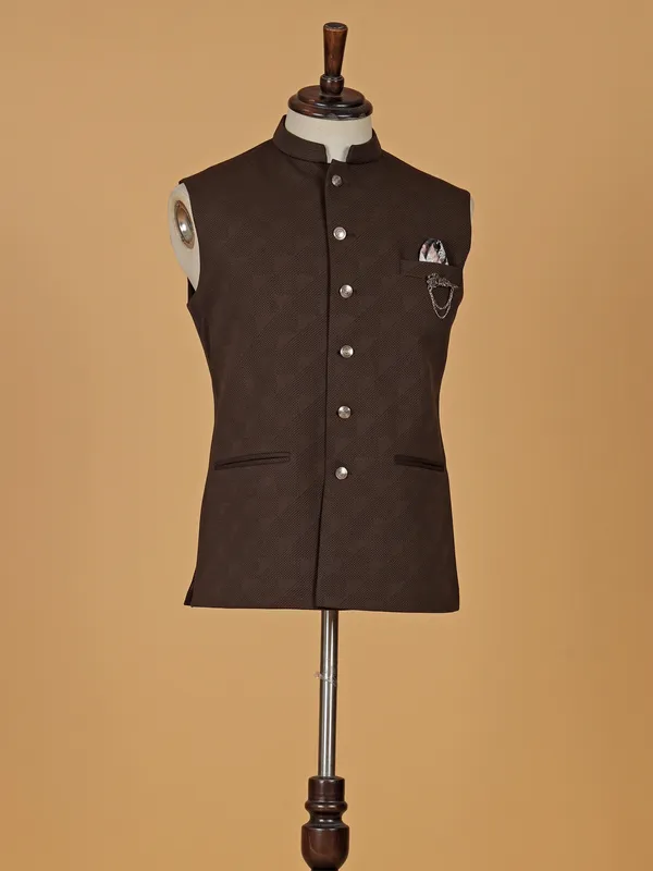 Classic brown texture waistcoat