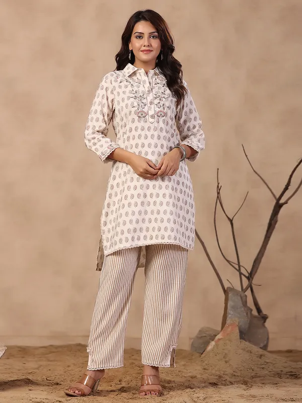 Classic cream cotton co ord set