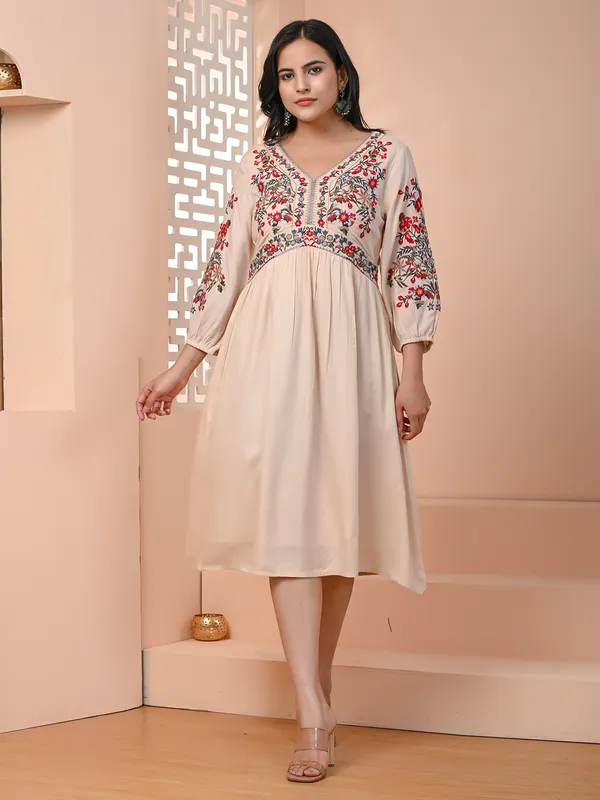 Classic cream cotton kurti