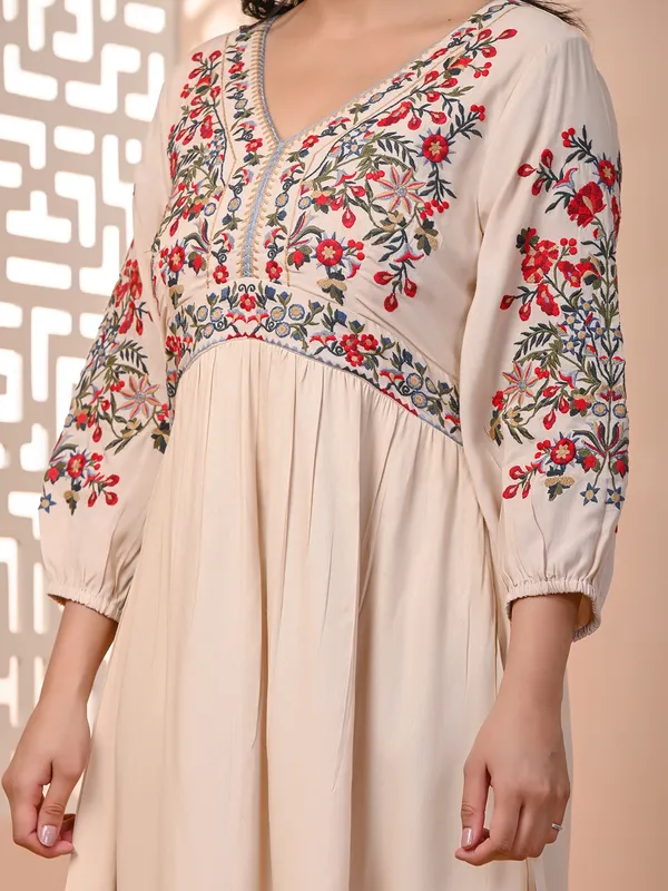 Classic cream cotton kurti