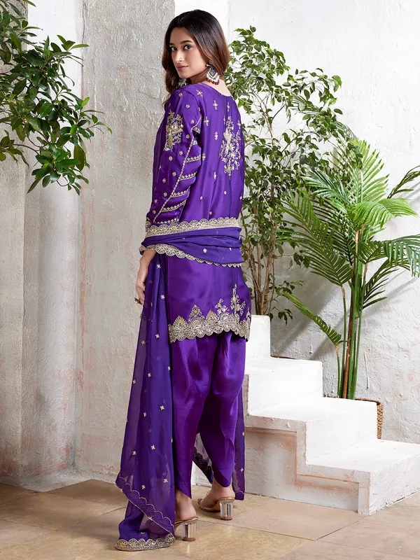 Classic dark purple salwar suit