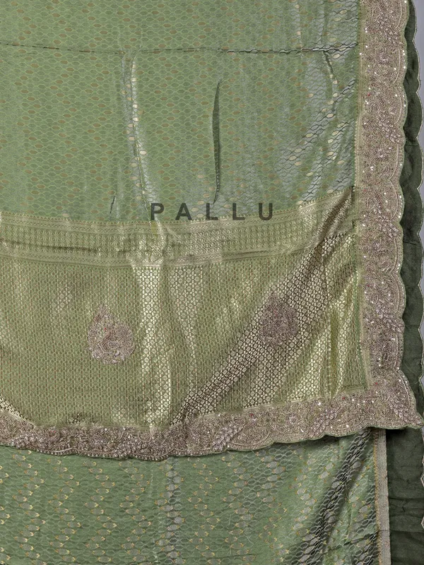 Classic green tissue silk saree