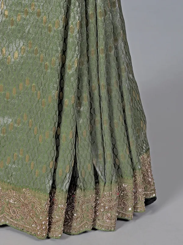 Classic green tissue silk saree