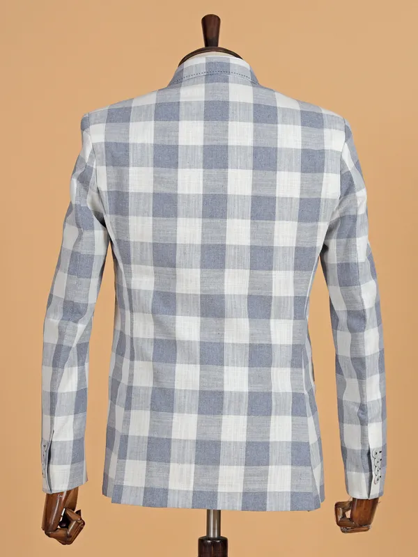 Classic light blue checks blazer