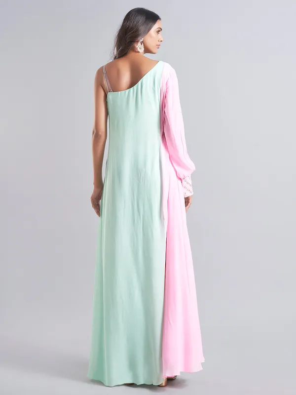 Classic mint green silk salwar suit