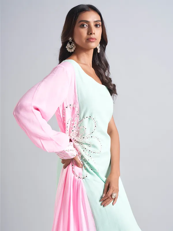 Classic mint green silk salwar suit