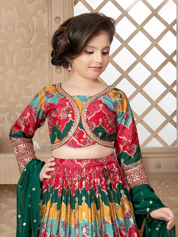 Classic multi color silk lehenga choli