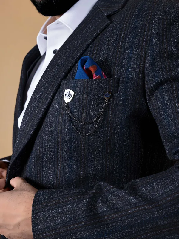 Classic navy texture blazer