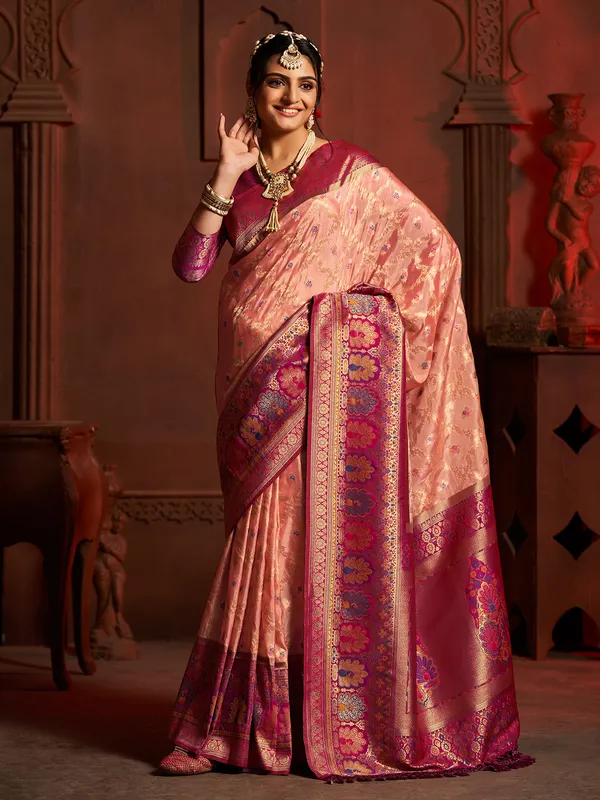 Classic pech silk saree
