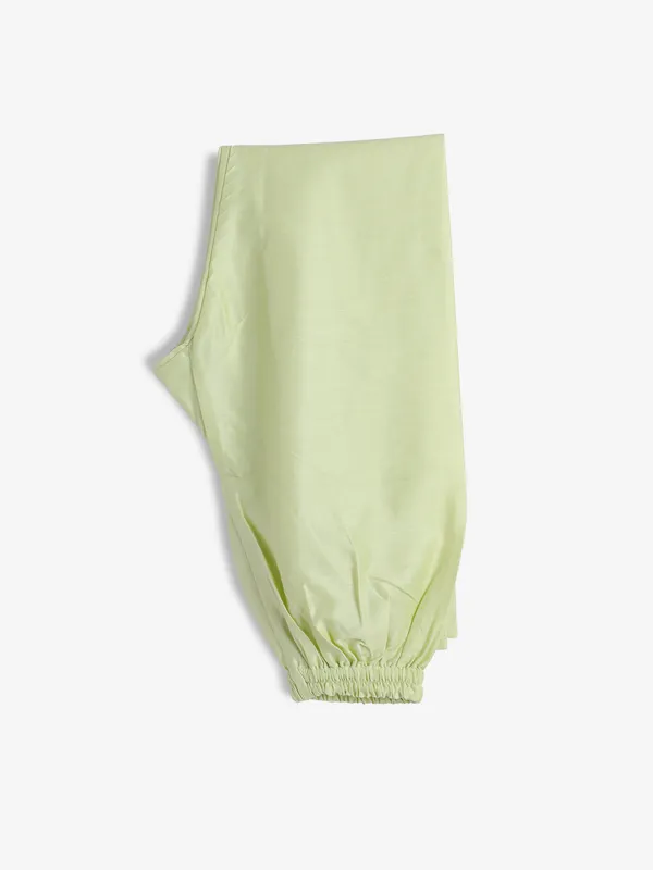 Classic pista green silk indowestern