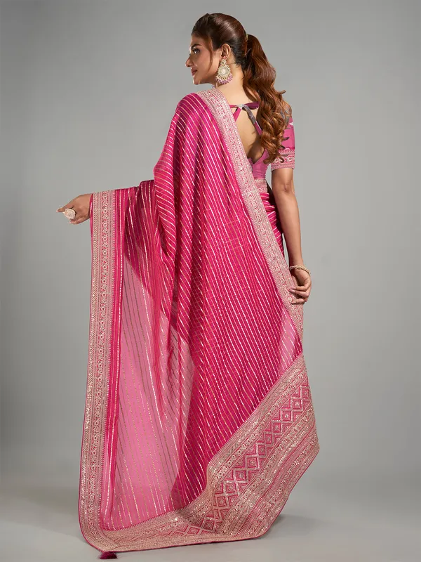 Classic rani georgette saree for festive
