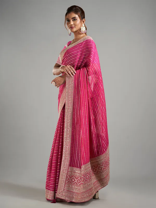 Classic rani georgette saree for festive