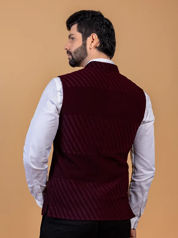 Classic silk maroon waistcoat