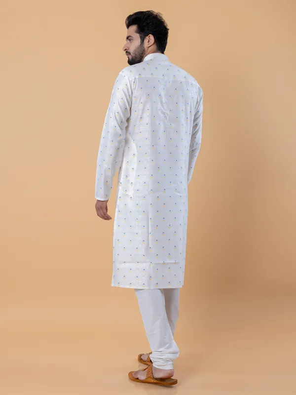 Classic white cotton kurta suit