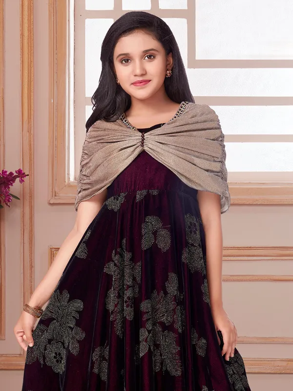 Classic wine silk gown