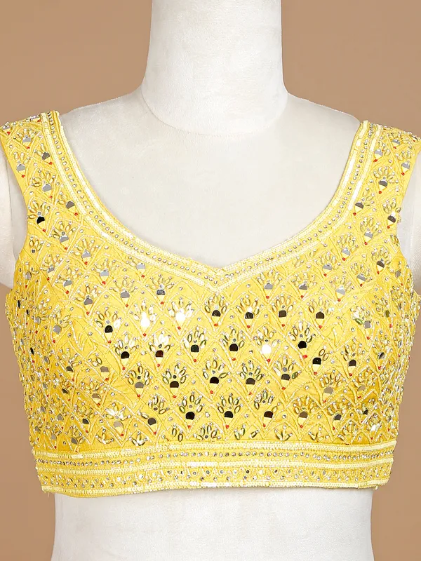 Classic yellow georgette wedding lehenga choli
