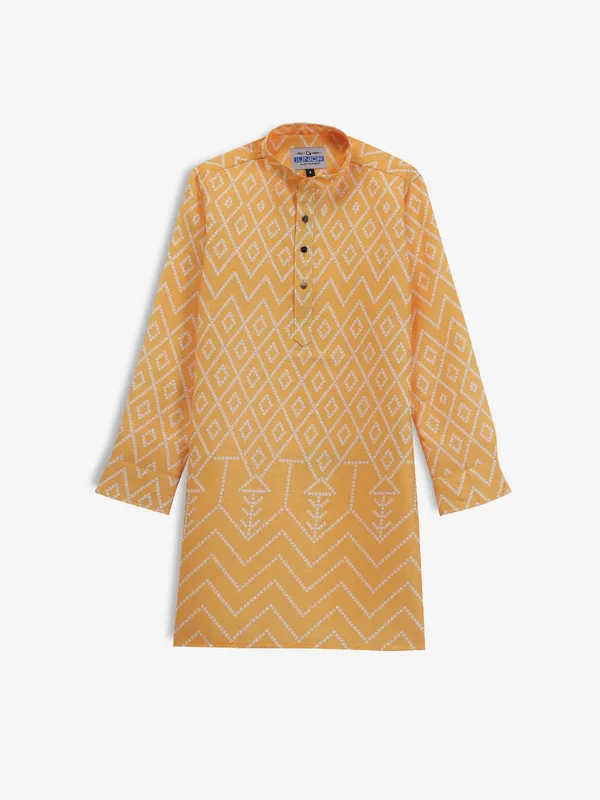 Classic yellow printed kurta