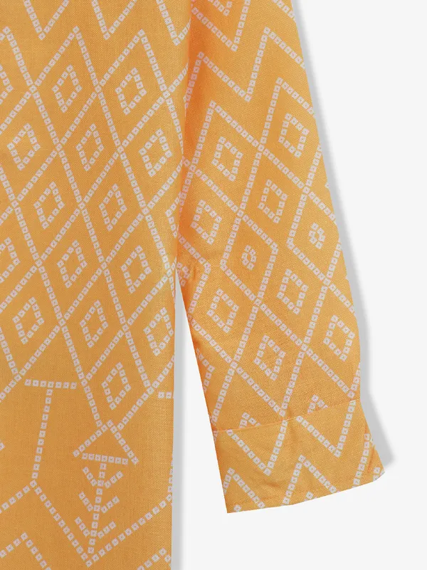 Classic yellow printed kurta
