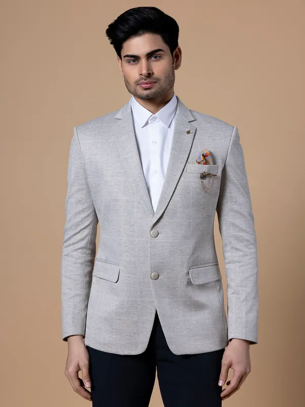 Classy beige terry rayon blazer