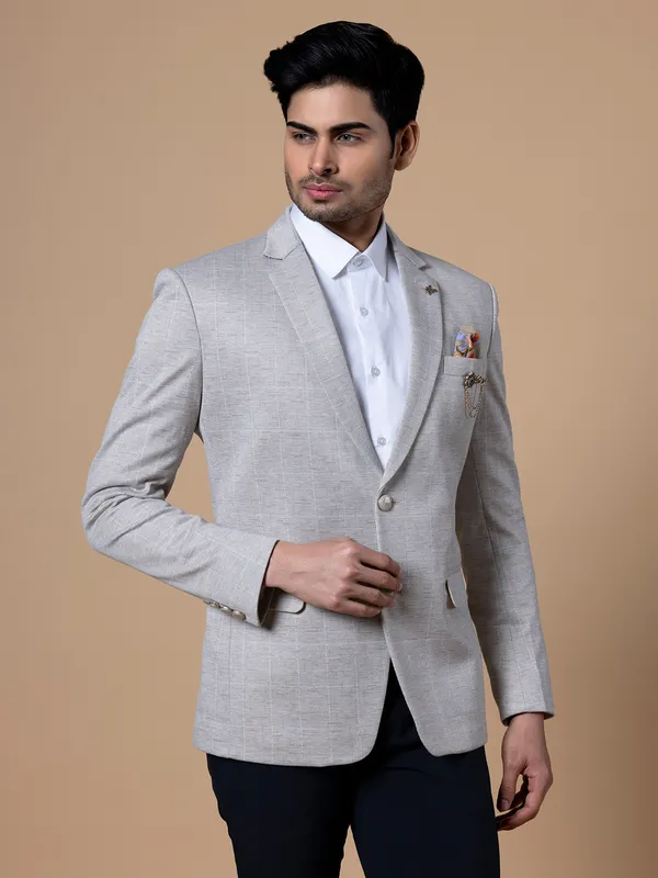 Classy beige terry rayon blazer