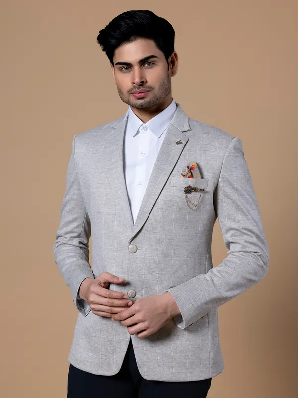Classy beige terry rayon blazer