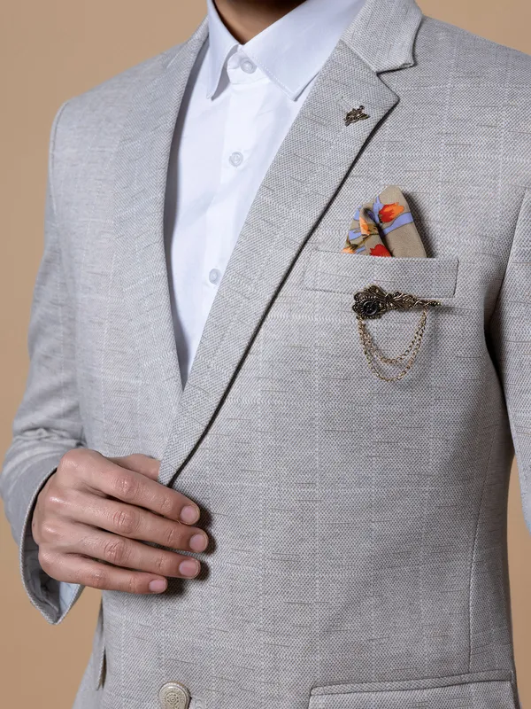 Classy beige terry rayon blazer