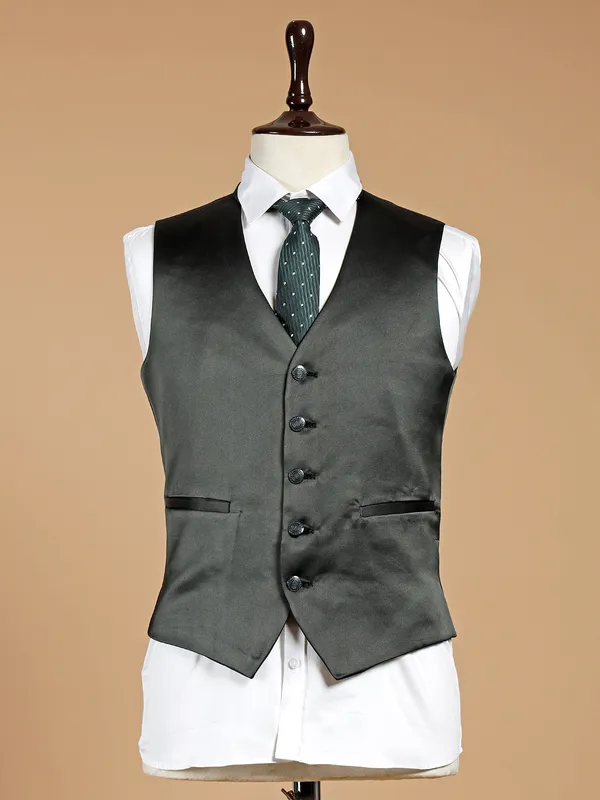 Classy black terry rayon coat suit for men
