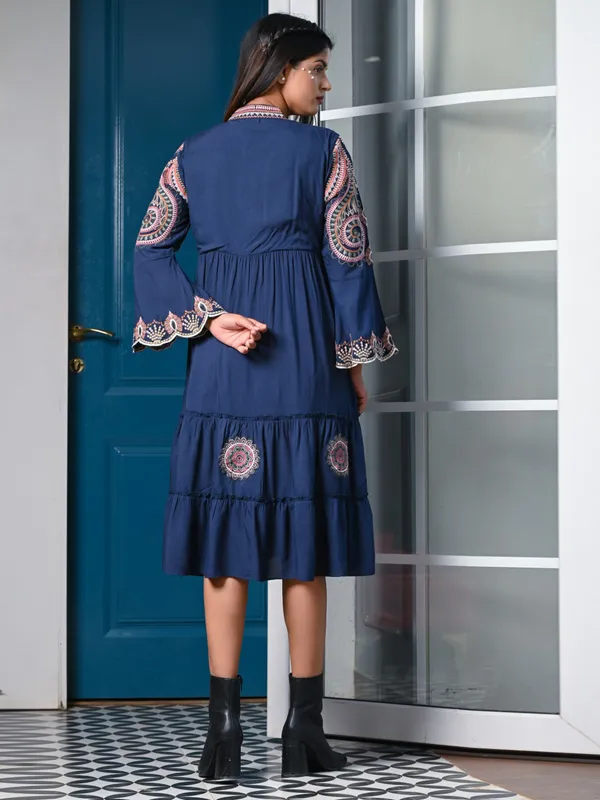 Classy blue casual cotton kurti