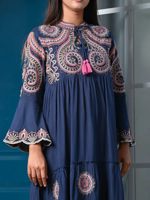 Classy blue casual cotton kurti