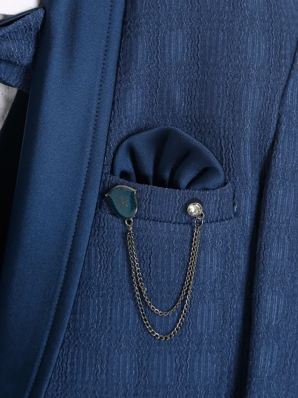 Classy blue texture coat suit