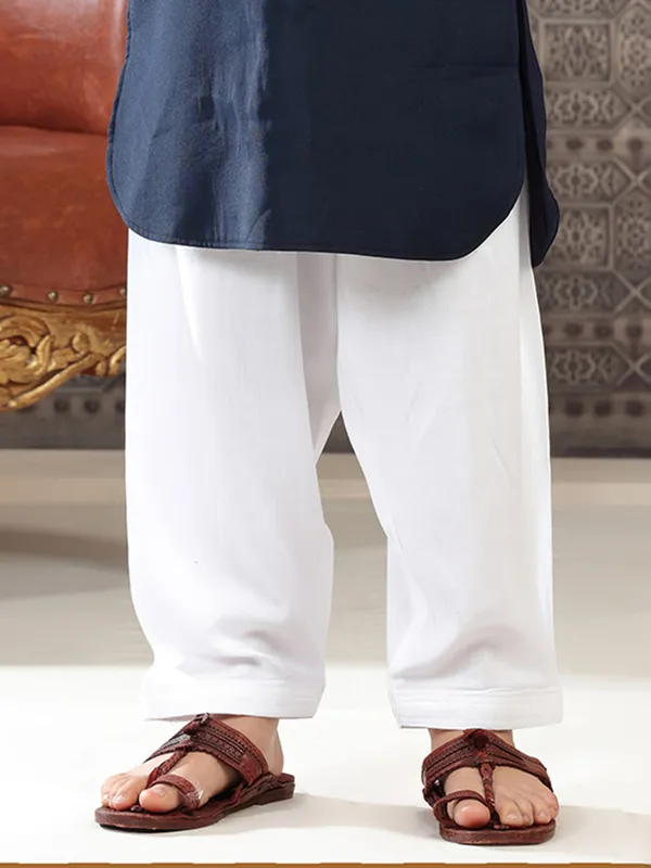 Classy cotton navy pathani suit