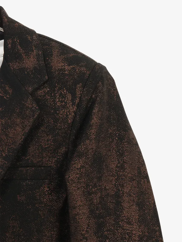 Classy dark brown terry rayon blazer
