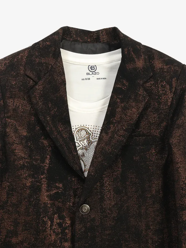 Classy dark brown terry rayon blazer