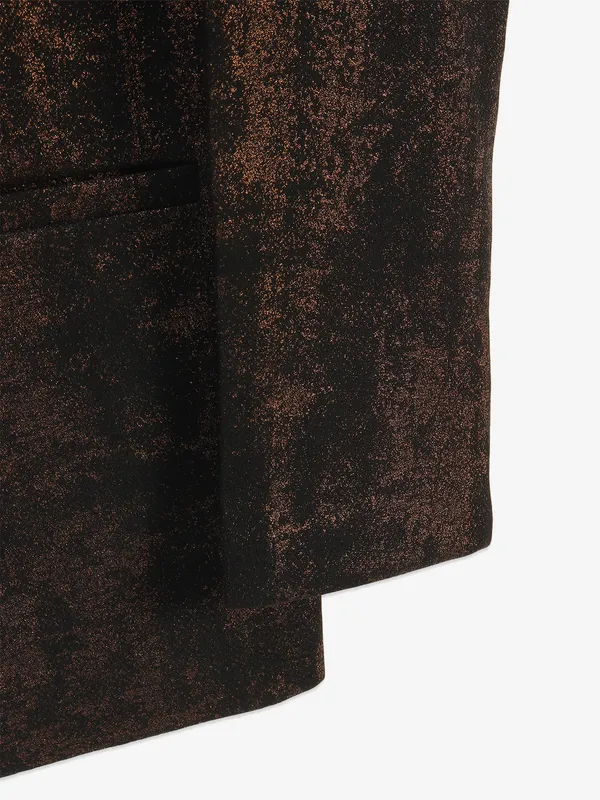Classy dark brown terry rayon blazer