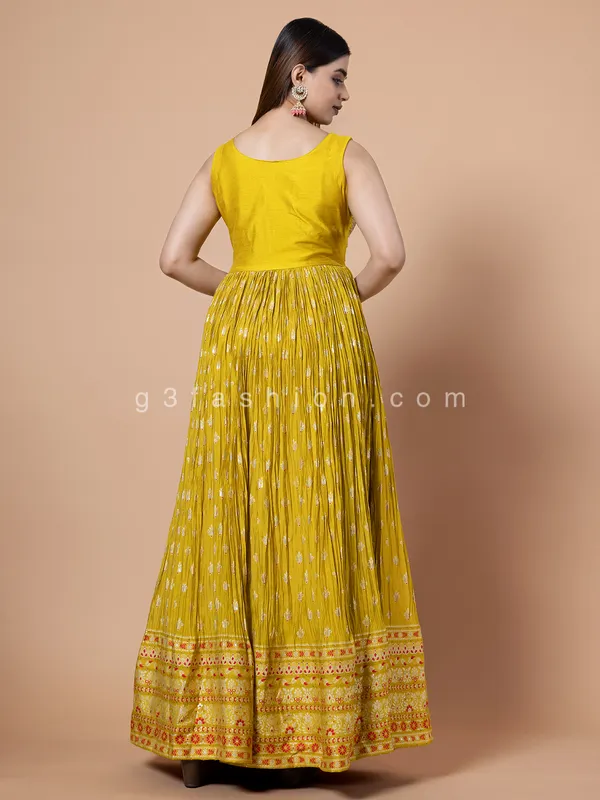 Classy georgette yellow anarkali suit