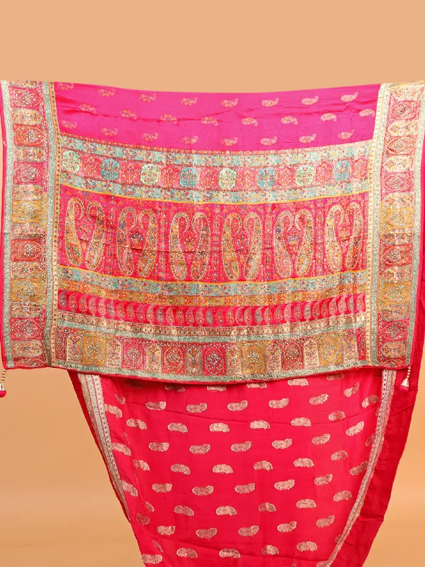 Classy magenta banarasi silk saree