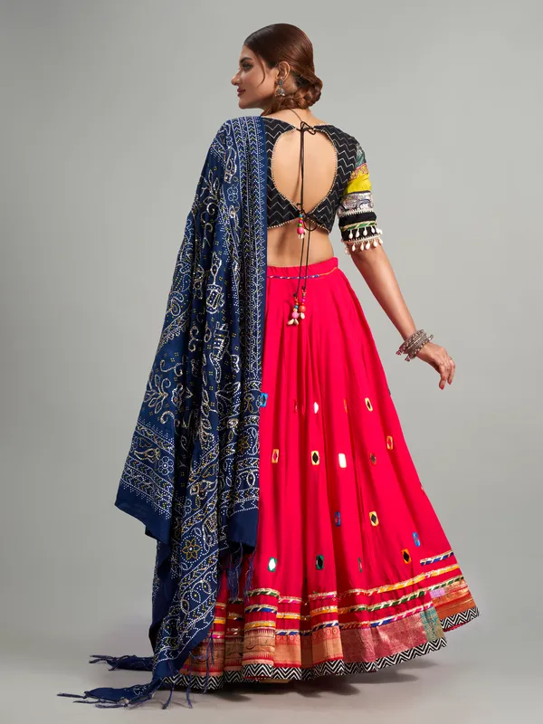 Classy magenta cotton silk chaniya choli