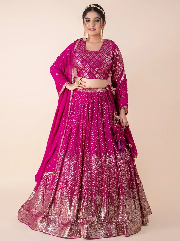 Classy magenta georgette lehenga choli
