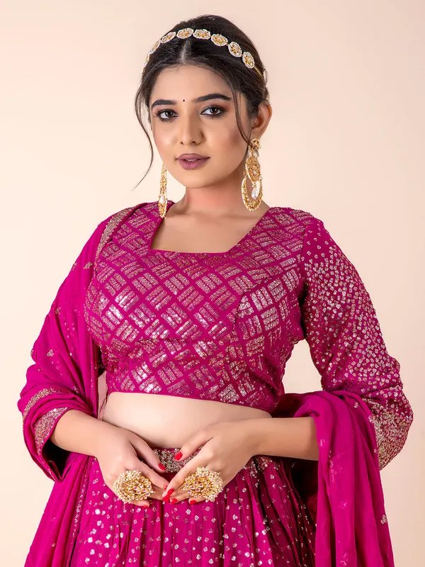 Classy magenta georgette lehenga choli