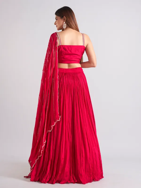 Classy magenta lehenga choli with dupatta