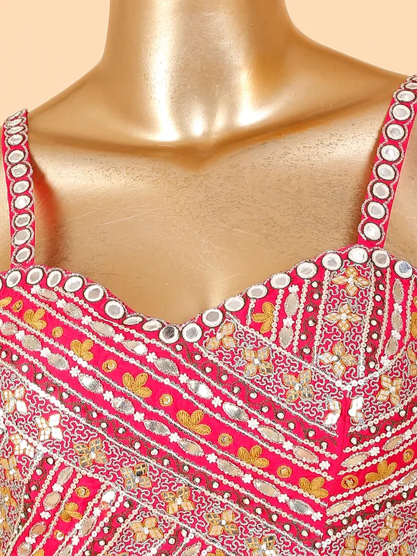 Classy magenta pre stitched saree