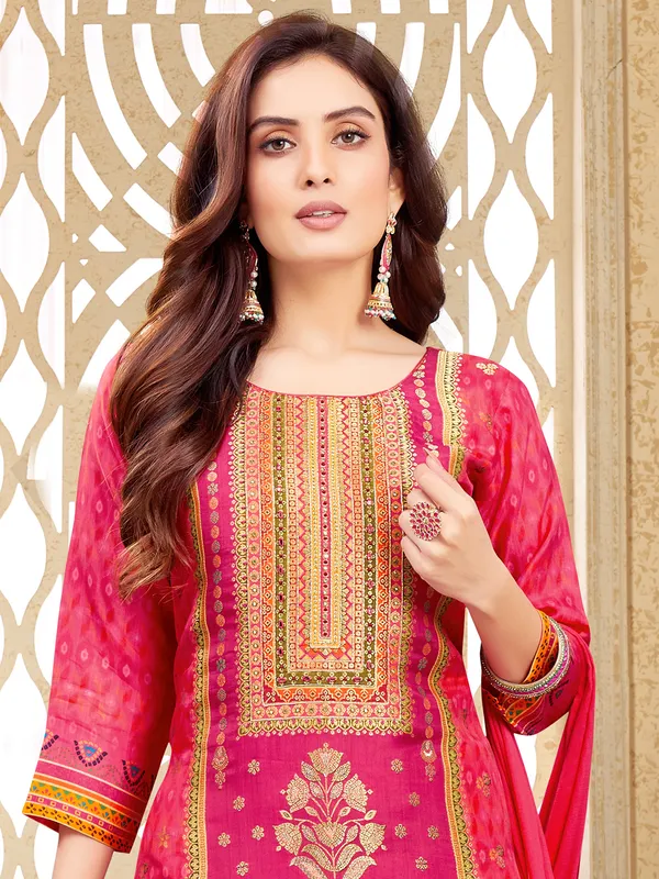 Classy magenta salwar suit with dupatta