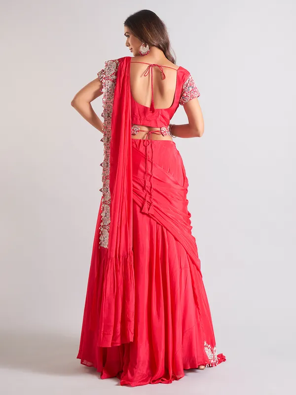 Classy maroon georgette lehenga choli