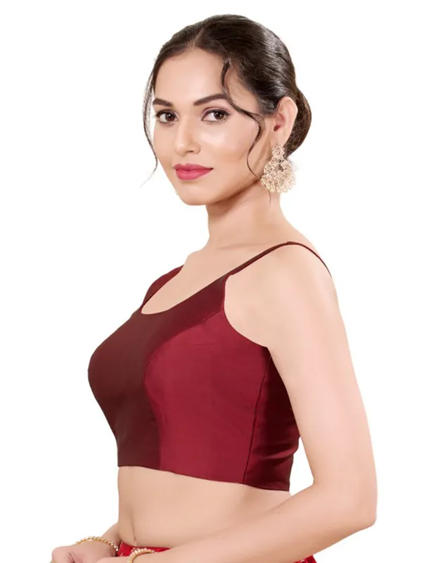 Classy maroon readymade blouse in silk