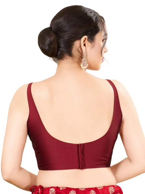 Classy maroon readymade blouse in silk