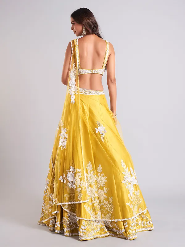 Classy mustard yellow lehenga choli for wedding