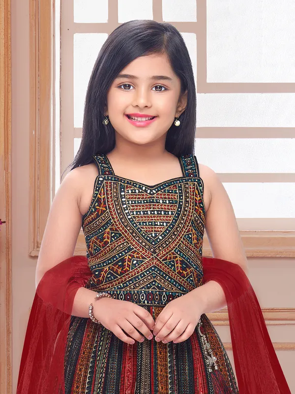 Classy navy georgette printed lehenga choli