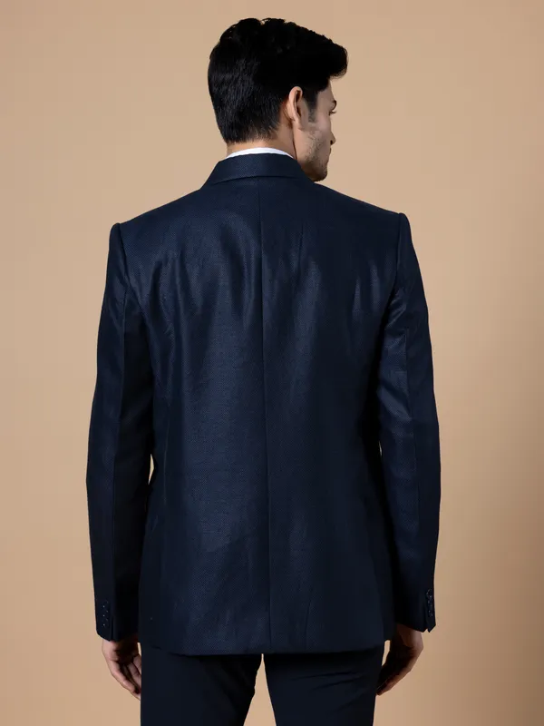 Classy navy terry rayon blazer